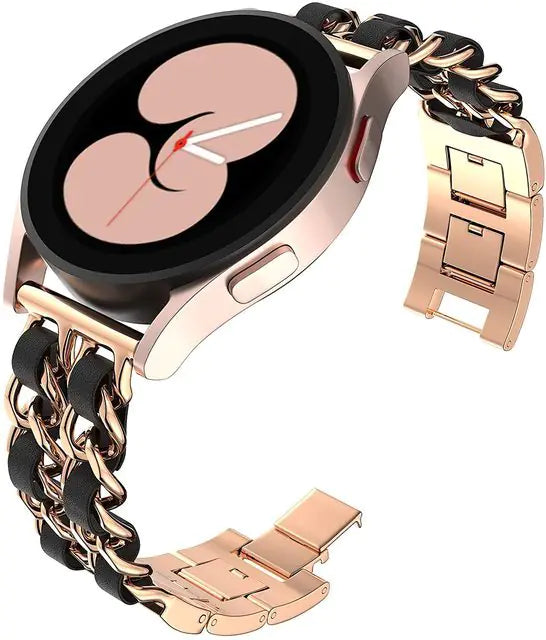 Metal Leather Strap for Samsung Watch