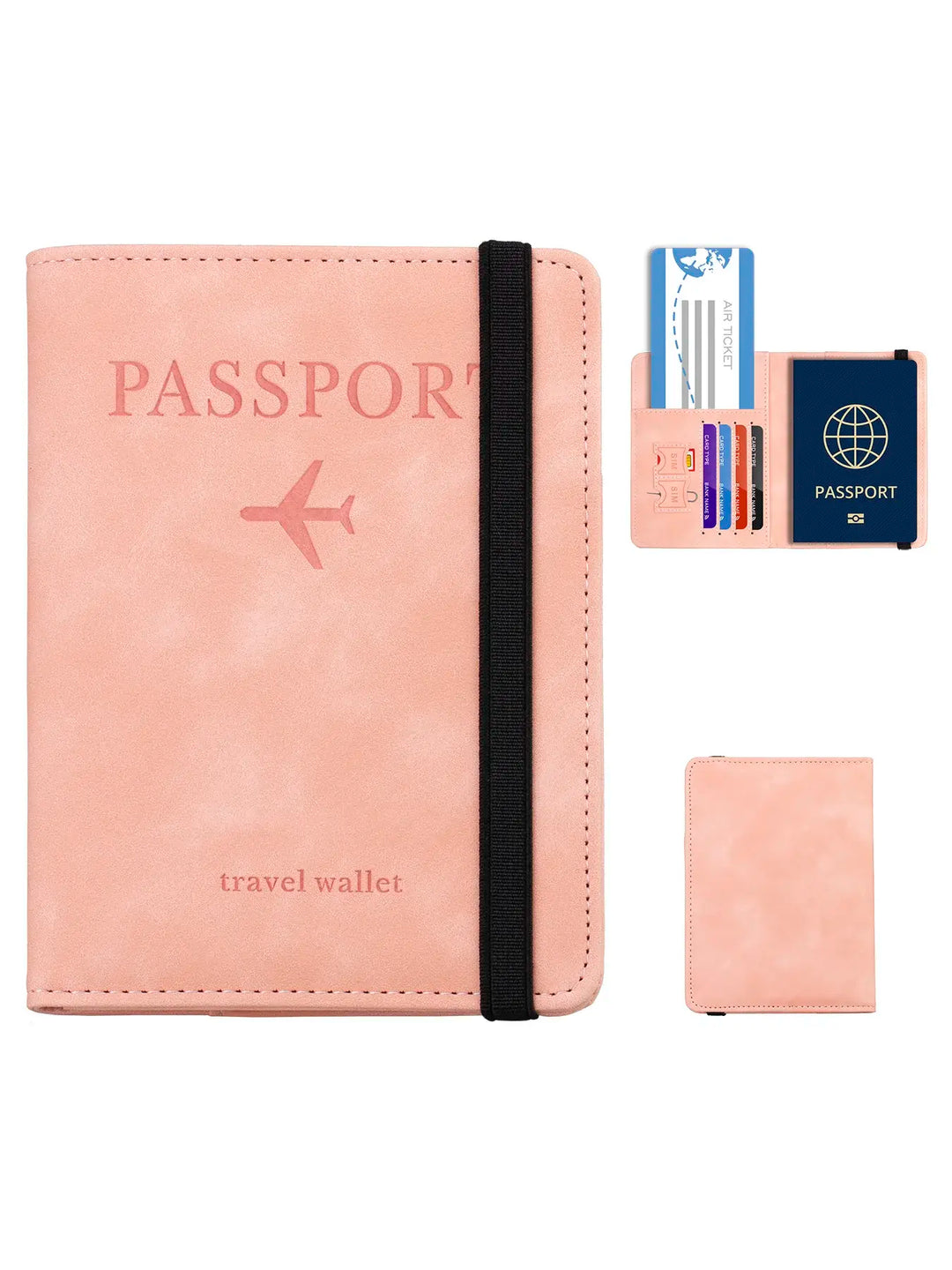 Blocking Passport Holder Leather Travel Wallet