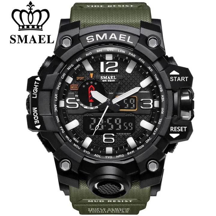 SMAEL Brand Men Sports Watches Dual Display