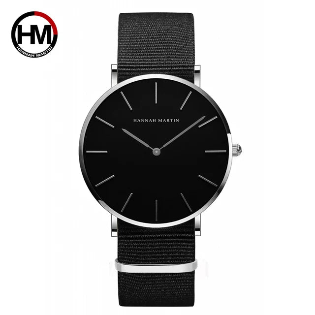 Men's Full Black Slim Simple Unisex Wristwatch