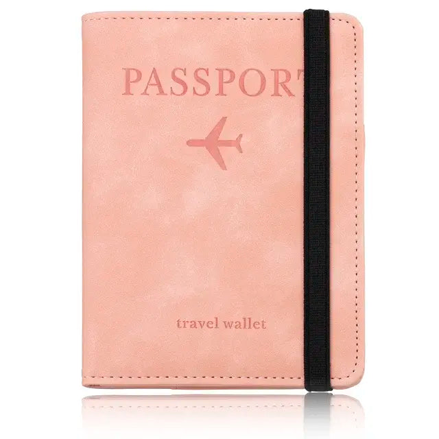 Blocking Passport Holder Leather Travel Wallet