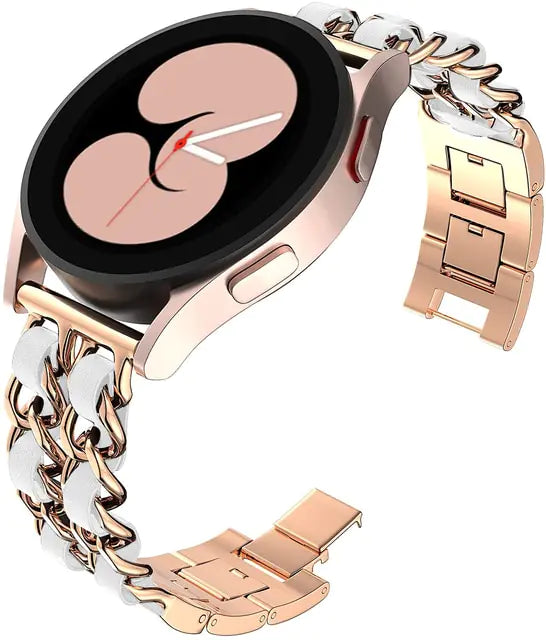 Metal Leather Strap for Samsung Watch